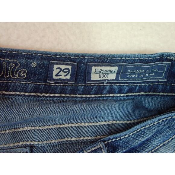 Miss Me Womens Boot Cut Denim Jeans Distresse Style JE8000BX Embellished Size 29 - Picture 3 of 16